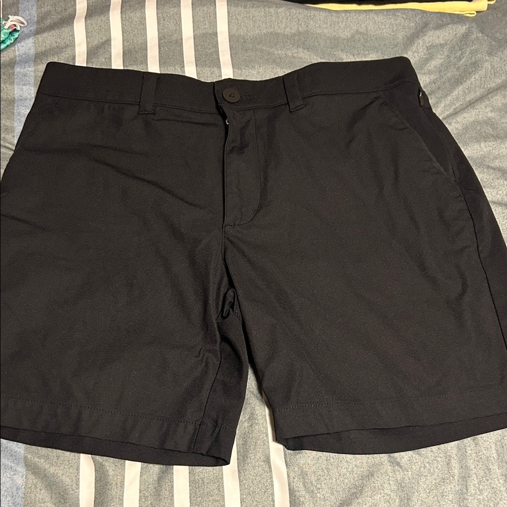 Classic Black Men's Flat Front Shorts